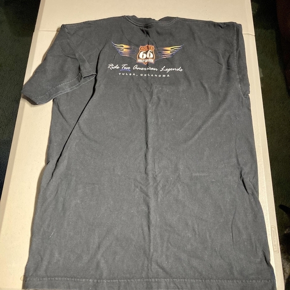 Vintage Harley-Davidson Motorcycles Black Graphic T-Shirt Tee Men's XL Route 66 - Picture 2 of 5